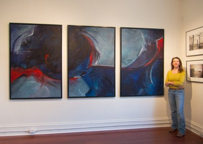 Lisa Strazza With Large Abstract Painting