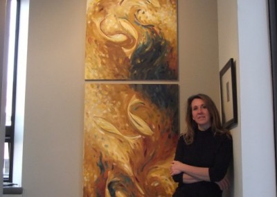 Lisa Strazza with River Painting
