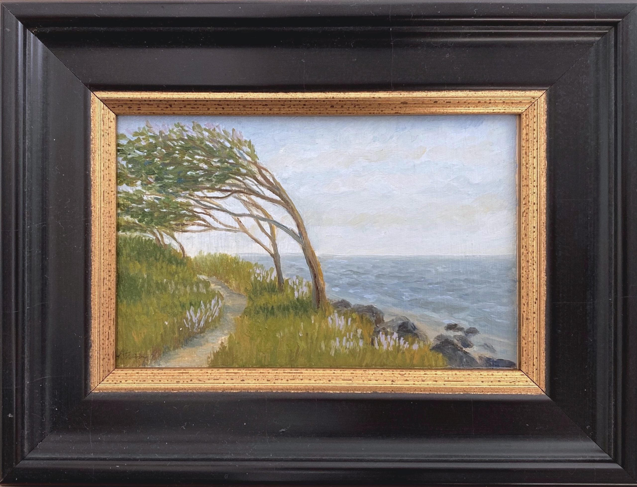 Oak Island coastal breezes mini painting by Lisa Strazza