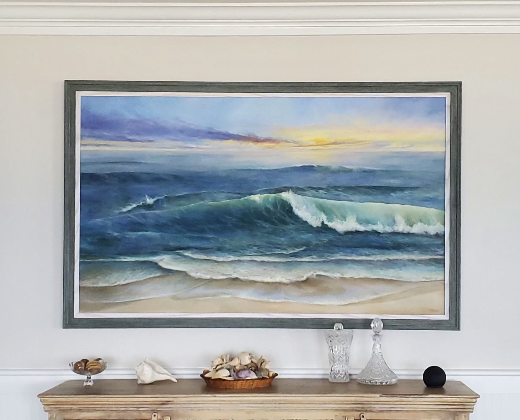 Carolina Surf painting by Lisa Strazza displayed on wall