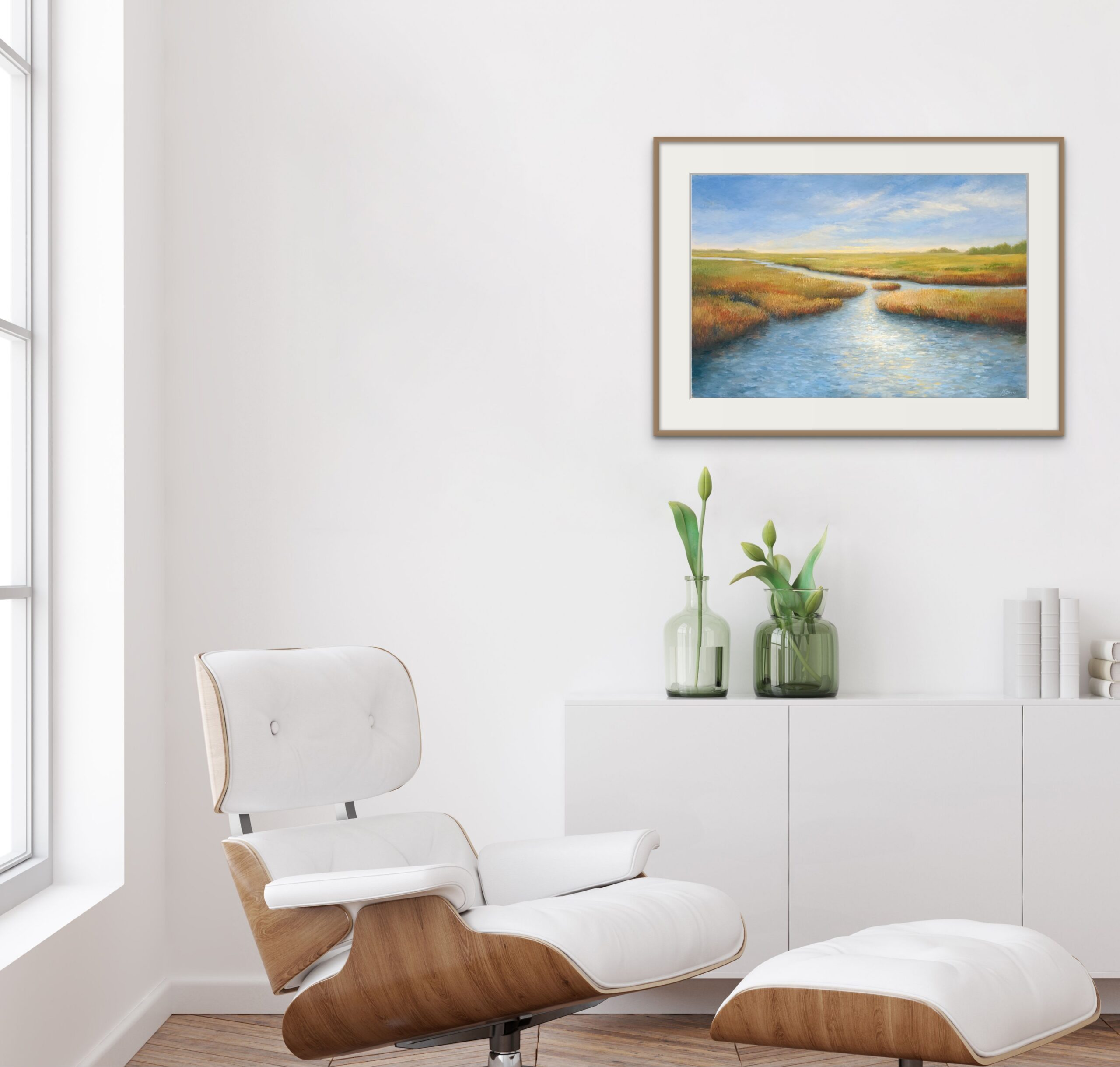 A New Day - Marsh painting and prints by Lisa Strazza