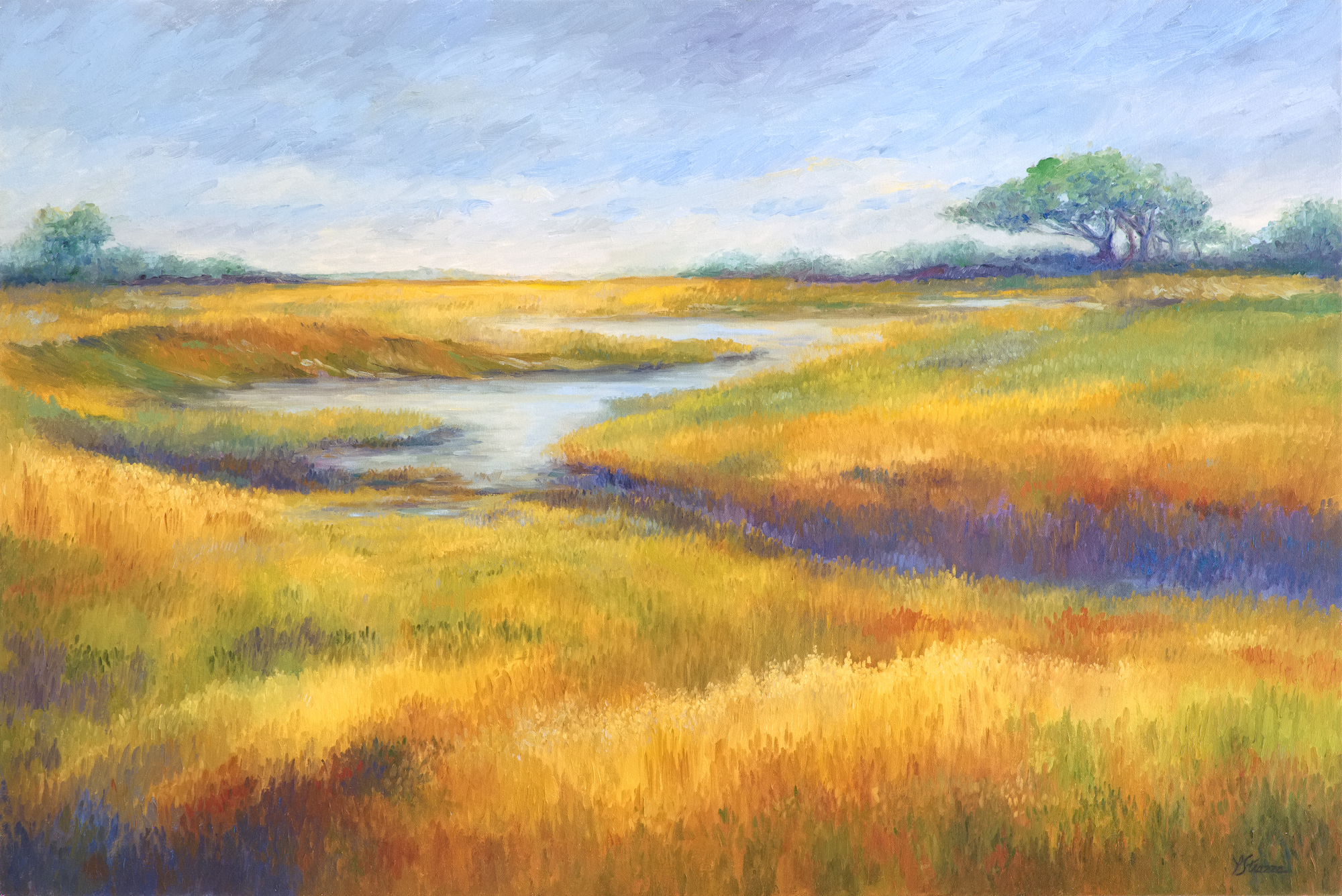 Low Country Meadow - Original oil painting by Lisa Strazza