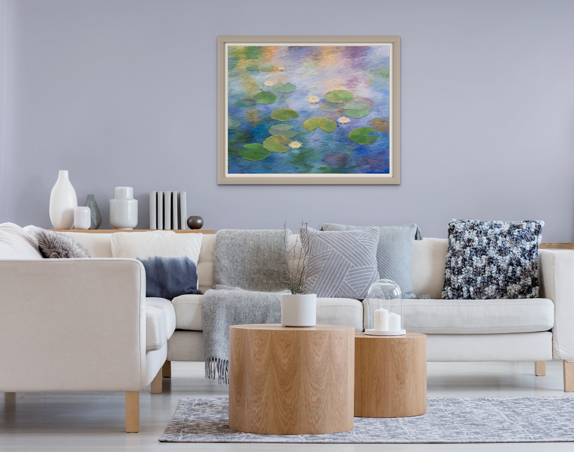 Peaceable Lilly Pond original oil painting by Lisa Strazza