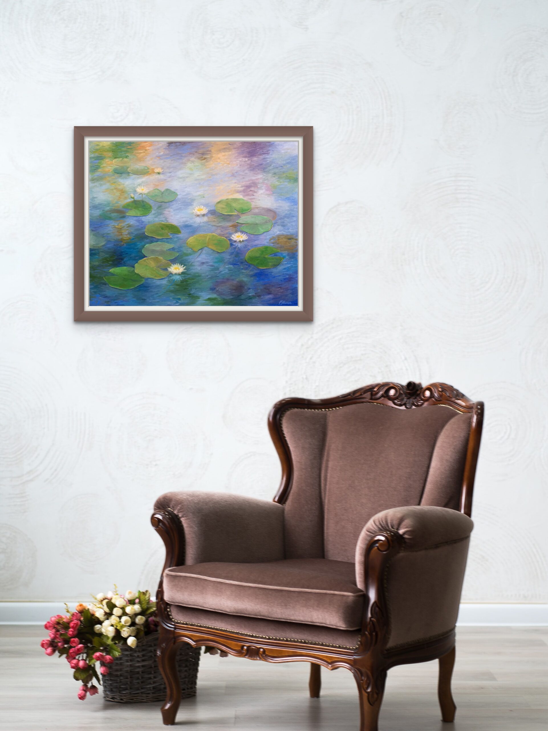 Peaceable Lilly Pond original oil painting by Lisa Strazza
