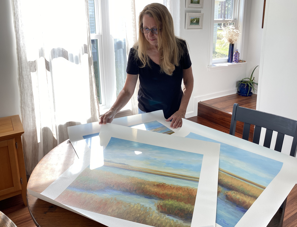 Lisa Strazza with canvas prints