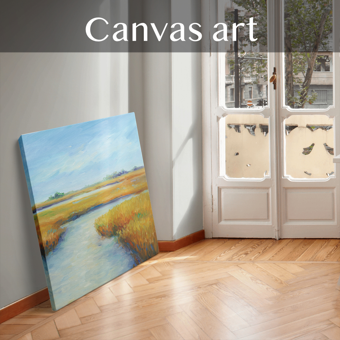 Marsh 1 in sunny room - canvas art by Lisa Strazza